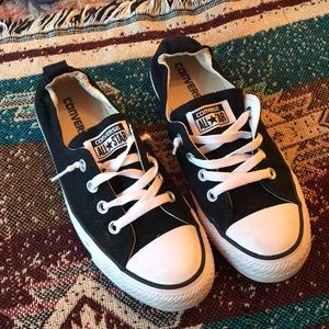 Black converse slip ones w/ elastic back